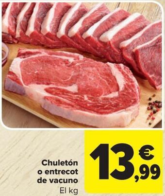 Carrefour Chuletón o entrecot de vacuno oferta