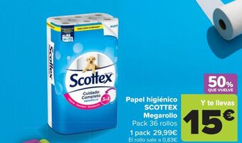 Carrefour Papel higiénico scottex megarollo oferta