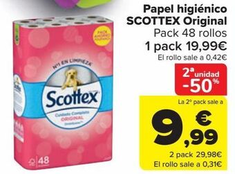 Carrefour Papel higiénico scottex original oferta