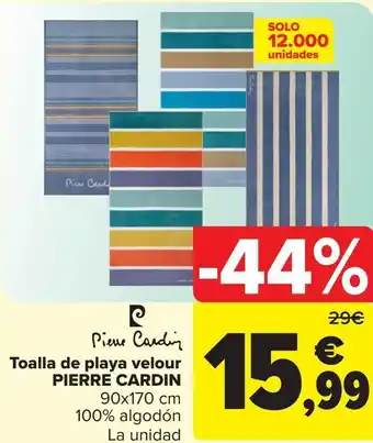 Carrefour Toalla de playe velour pierre cardin oferta