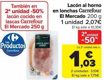 Carrefour Lacón al horno en lonchas carrefour el mercado oferta