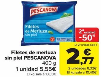 Carrefour Filetes de merluza sin piel pescanova oferta