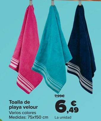 Carrefour Toalla de playa velour oferta