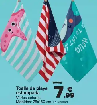 Carrefour Toalla de playa estampada oferta