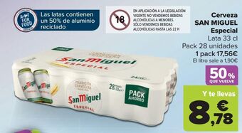 Carrefour Cerveza san miguel especial oferta