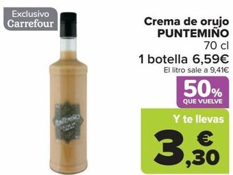 Carrefour Crema de orujo puntemiño oferta