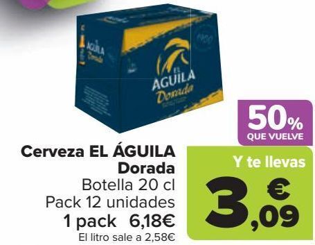 Carrefour Cerveza el águila dorada oferta