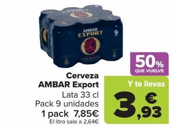 Carrefour Cerveza ambar export oferta