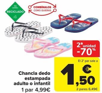 Carrefour Chancla dedo estampada adulto o infantil oferta