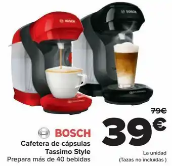 Carrefour Bosh cafetera de cápsulas tassimo style oferta