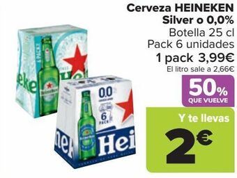 Carrefour Cerveza heineken silver o 0,0% oferta