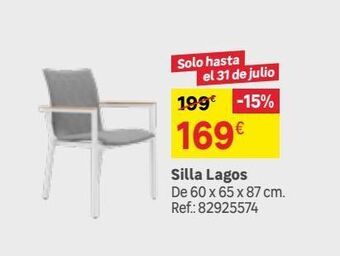 Leroy Merlin Silla de exterior de aluminio, teca y textileno lagos blanca oferta