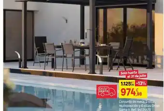 Leroy Merlin Conjunto de jardín odyssea ii extensible de aluminio para 8 personas oferta
