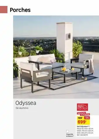 Leroy Merlin Conjunto de sofás y mesa baja odyssea de aluminio para 4 personas oferta