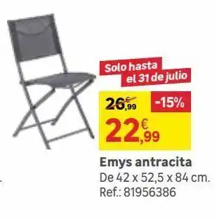 Leroy Merlin Silla de exterior de acero naterial emys gris oferta