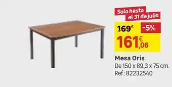 Leroy Merlin Mesa de jardín de madera oris de 89x74.6x150 cm oferta