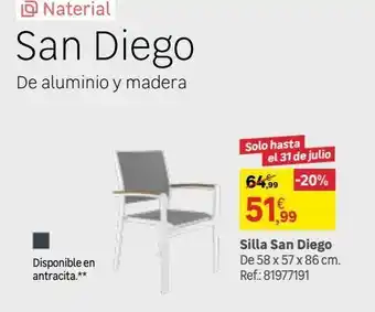 Leroy Merlin Silla de exterior de aluminio naterial san diego oferta