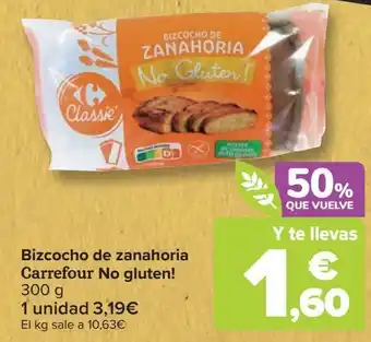 Carrefour Bizcocho de zanahoria carrefour no gluten! oferta