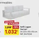 Leroy Merlin Sofá de jardín de aluminio naterial lagun ferrari blanco de 3 plazas oferta