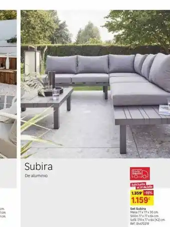 Leroy Merlin Set de porche de aluminio naterial subyra gris para 5 personas oferta