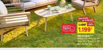 Leroy Merlin Set de porche de aluminio y madera naterial neckar 5 personas oferta