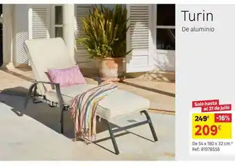 Leroy Merlin Tumbona de aluminio turin oferta