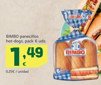 HiperDino Pan de hot dogs bimbo oferta
