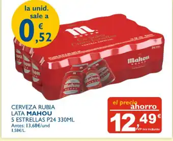 Cash Ecofamilia Mahou Cerveza Rubia Lata 5 Estrellas P24 330ml oferta