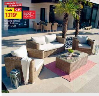 Leroy Merlin Conjunto de mesa, sofá y 2 sillones oferta