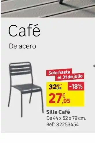 Leroy Merlin Silla de exterior de metal naterial café antracita oferta