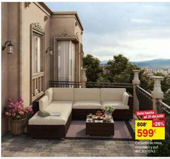 Leroy Merlin Conjunto de mesa, esquinero y puf. oferta