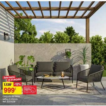 Leroy Merlin Conjunto de mesa. sofá y 2 sillones oferta
