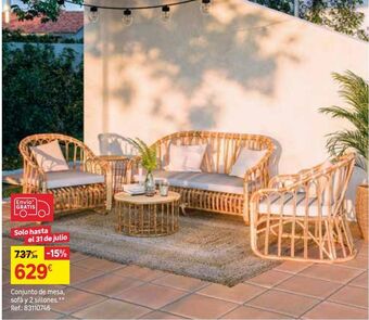 Leroy Merlin Conjunto de mesa, sofá y 2 sillones oferta