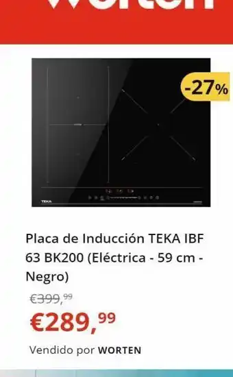 Worten Placa de inducción teka oferta