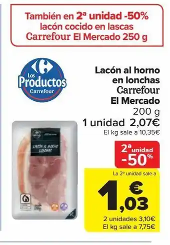 Carrefour Market Lacon al horno en lonchas oferta