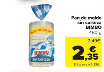 Carrefour Market Pan de molde sin corteza bimbo oferta
