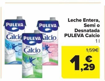 Carrefour Market Leche entera, semi o desnatada puleva calcio oferta