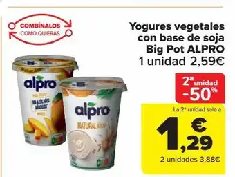 Carrefour Market Yogures vegetales con base de soja big pot alpro oferta