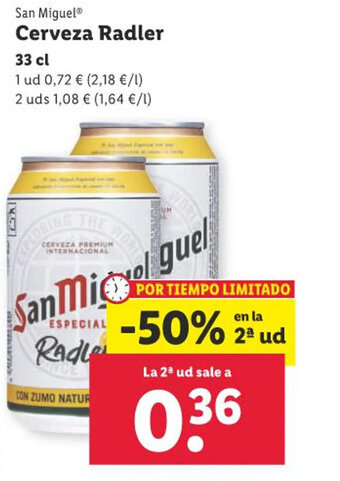 Lidl Cerveza Radler oferta