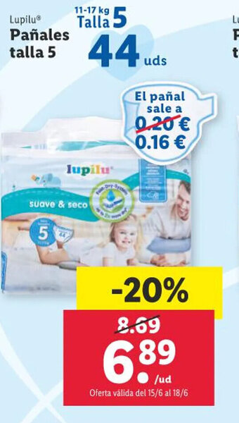 Lidl Pañales talla 5 oferta