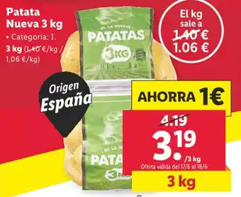Lidl Patata Nueva 3 kg €/kg) oferta