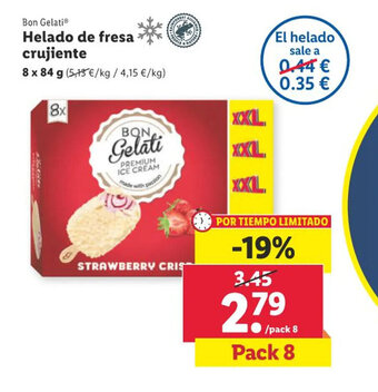 Lidl Helado de fresa crujiente oferta