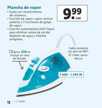 Lidl Plancha de vapor oferta