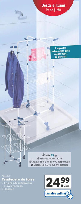 Lidl Tendedero de torre oferta