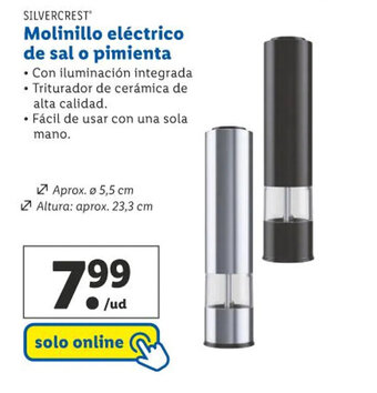 Lidl Molinillo eléctrico de sal o pimienta oferta