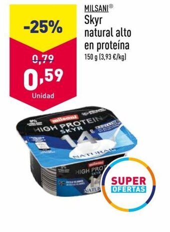 ALDI MILSANIⓇ Skyr natural alto en proteína oferta