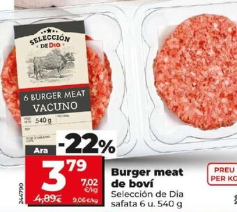 Dia Burger meat de boví oferta