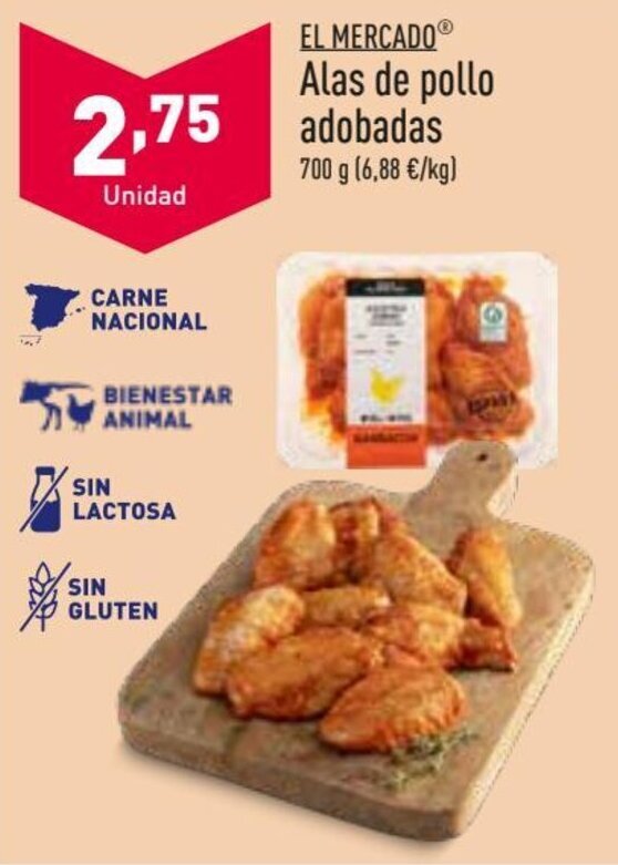 ALDI Alas de pollo adobadas oferta