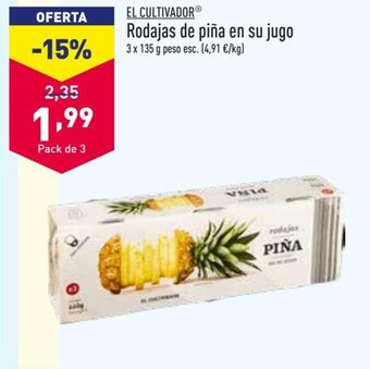 ALDI Rodajas de piña en su jugo oferta