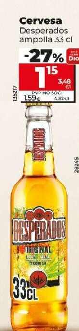 Dia Cervesa Desperados ampolla 33 cl oferta
